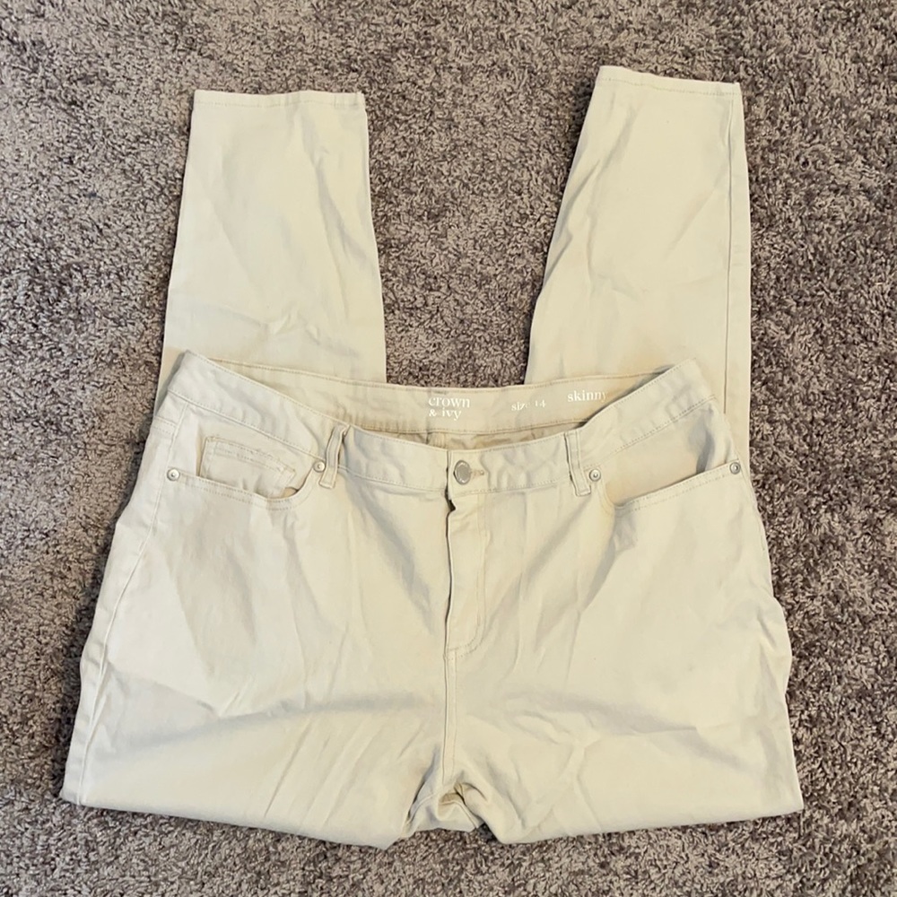 Crown and Ivy Khaki Skinny Jeans